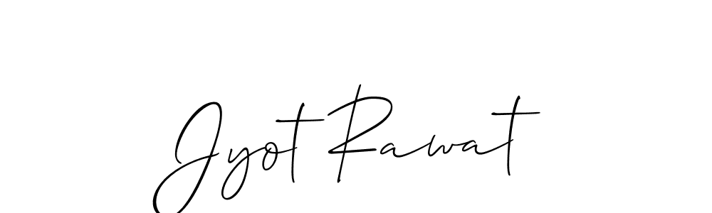 Create a beautiful signature design for name Jyot Rawat. With this signature (Allison_Script) fonts, you can make a handwritten signature for free. Jyot Rawat signature style 2 images and pictures png