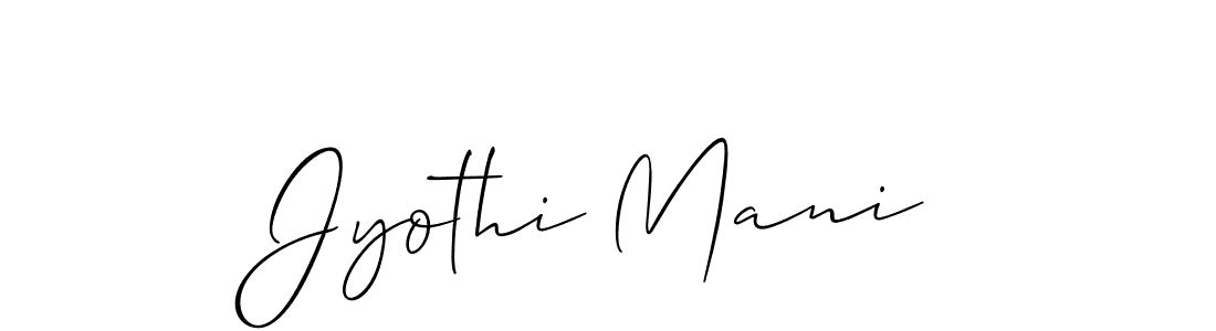 Create a beautiful signature design for name Jyothi Mani. With this signature (Allison_Script) fonts, you can make a handwritten signature for free. Jyothi Mani signature style 2 images and pictures png