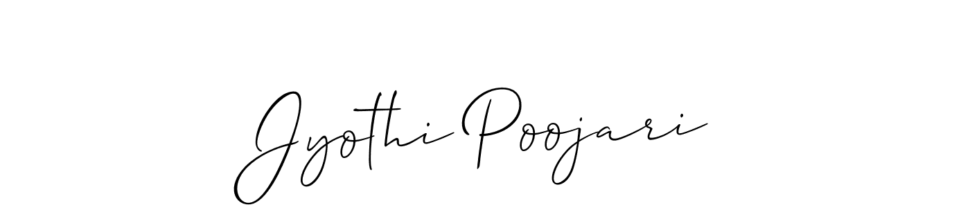 Jyothi Poojari stylish signature style. Best Handwritten Sign (Allison_Script) for my name. Handwritten Signature Collection Ideas for my name Jyothi Poojari. Jyothi Poojari signature style 2 images and pictures png