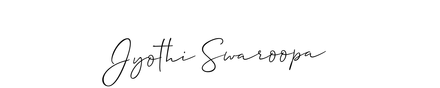 Make a beautiful signature design for name Jyothi Swaroopa. With this signature (Allison_Script) style, you can create a handwritten signature for free. Jyothi Swaroopa signature style 2 images and pictures png