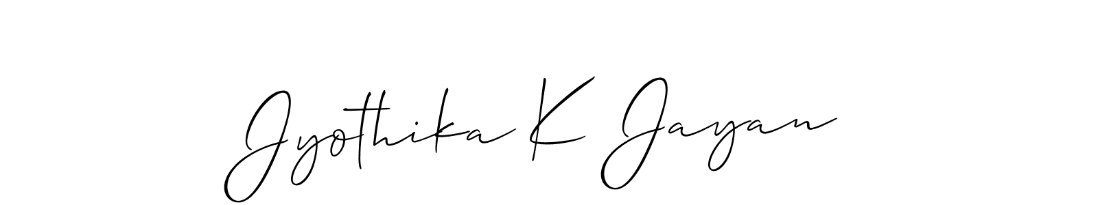 Similarly Allison_Script is the best handwritten signature design. Signature creator online .You can use it as an online autograph creator for name Jyothika K Jayan. Jyothika K Jayan signature style 2 images and pictures png