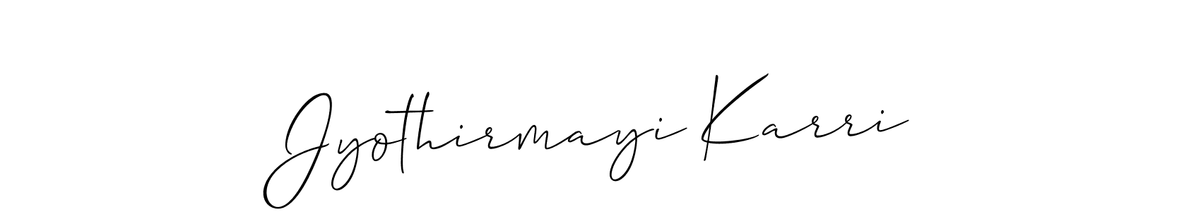 How to make Jyothirmayi Karri signature? Allison_Script is a professional autograph style. Create handwritten signature for Jyothirmayi Karri name. Jyothirmayi Karri signature style 2 images and pictures png