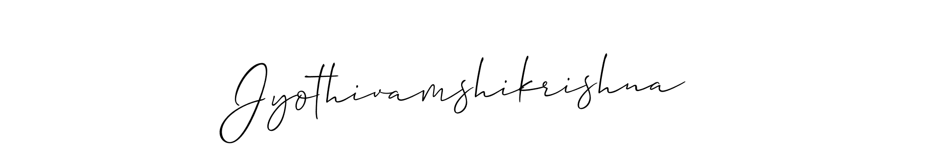 Design your own signature with our free online signature maker. With this signature software, you can create a handwritten (Allison_Script) signature for name Jyothivamshikrishna. Jyothivamshikrishna signature style 2 images and pictures png