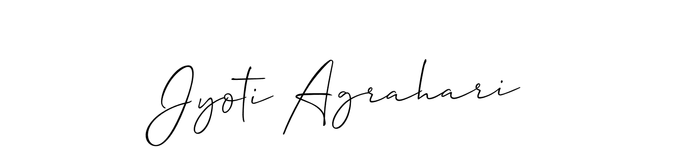 Similarly Allison_Script is the best handwritten signature design. Signature creator online .You can use it as an online autograph creator for name Jyoti Agrahari. Jyoti Agrahari signature style 2 images and pictures png