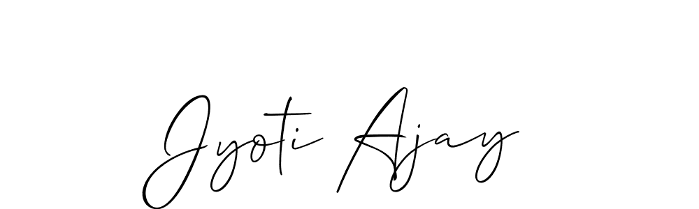 The best way (Allison_Script) to make a short signature is to pick only two or three words in your name. The name Jyoti Ajay include a total of six letters. For converting this name. Jyoti Ajay signature style 2 images and pictures png