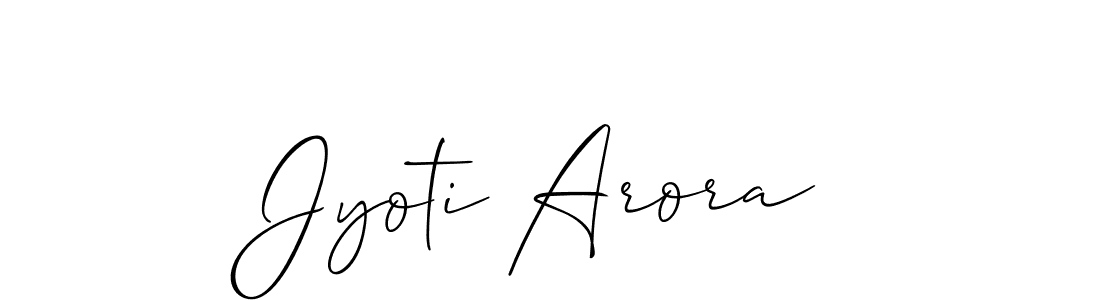 Allison_Script is a professional signature style that is perfect for those who want to add a touch of class to their signature. It is also a great choice for those who want to make their signature more unique. Get Jyoti Arora name to fancy signature for free. Jyoti Arora signature style 2 images and pictures png