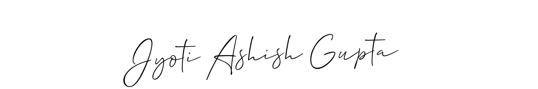 How to make Jyoti Ashish Gupta name signature. Use Allison_Script style for creating short signs online. This is the latest handwritten sign. Jyoti Ashish Gupta signature style 2 images and pictures png