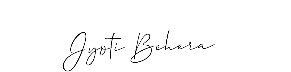 Create a beautiful signature design for name Jyoti Behera. With this signature (Allison_Script) fonts, you can make a handwritten signature for free. Jyoti Behera signature style 2 images and pictures png