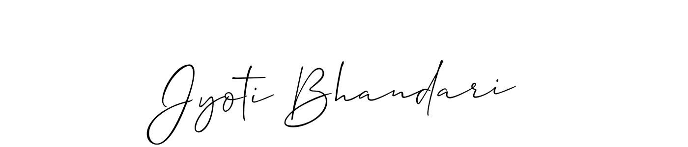 Use a signature maker to create a handwritten signature online. With this signature software, you can design (Allison_Script) your own signature for name Jyoti Bhandari. Jyoti Bhandari signature style 2 images and pictures png