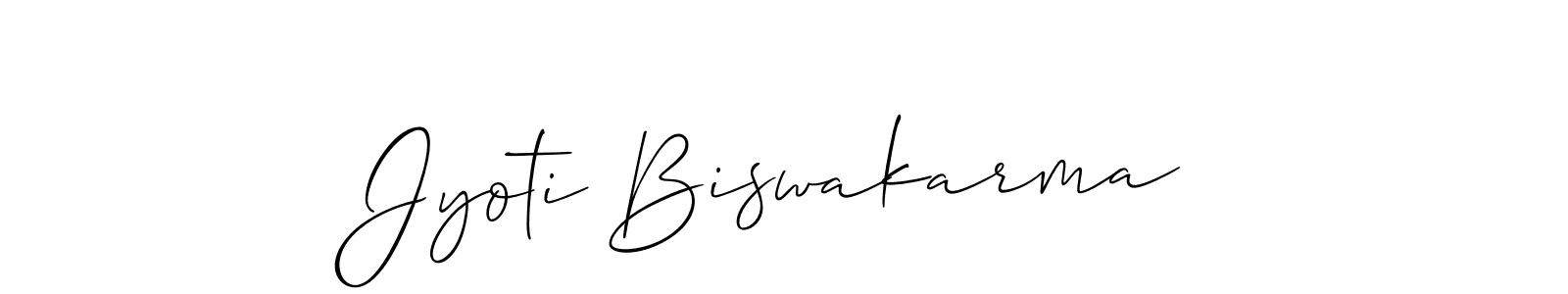Make a beautiful signature design for name Jyoti Biswakarma. With this signature (Allison_Script) style, you can create a handwritten signature for free. Jyoti Biswakarma signature style 2 images and pictures png