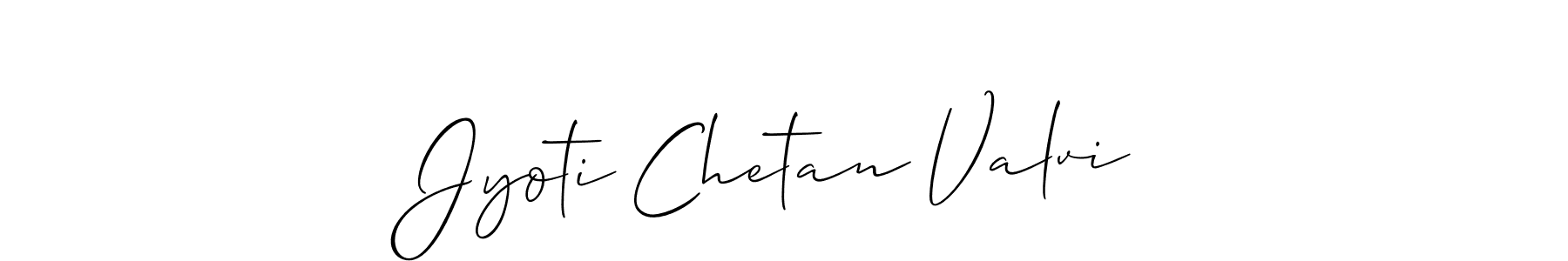Make a beautiful signature design for name Jyoti Chetan Valvi. With this signature (Allison_Script) style, you can create a handwritten signature for free. Jyoti Chetan Valvi signature style 2 images and pictures png