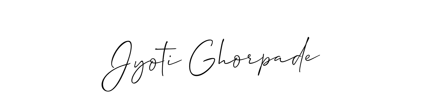 The best way (Allison_Script) to make a short signature is to pick only two or three words in your name. The name Jyoti Ghorpade include a total of six letters. For converting this name. Jyoti Ghorpade signature style 2 images and pictures png