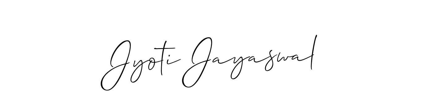 Also we have Jyoti Jayaswal name is the best signature style. Create professional handwritten signature collection using Allison_Script autograph style. Jyoti Jayaswal signature style 2 images and pictures png