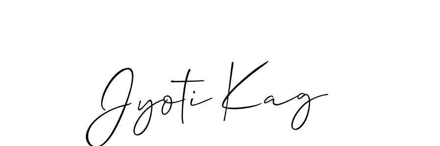 How to make Jyoti Kag name signature. Use Allison_Script style for creating short signs online. This is the latest handwritten sign. Jyoti Kag signature style 2 images and pictures png