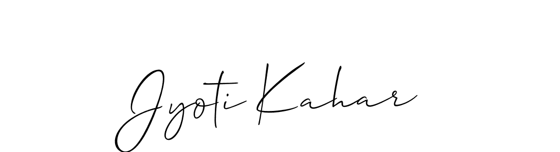 You should practise on your own different ways (Allison_Script) to write your name (Jyoti Kahar) in signature. don't let someone else do it for you. Jyoti Kahar signature style 2 images and pictures png