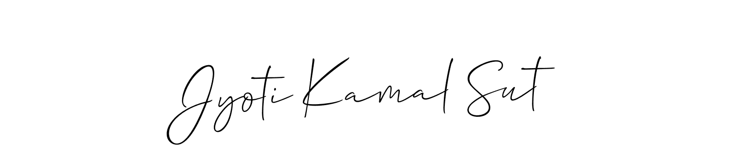 This is the best signature style for the Jyoti Kamal Sut name. Also you like these signature font (Allison_Script). Mix name signature. Jyoti Kamal Sut signature style 2 images and pictures png