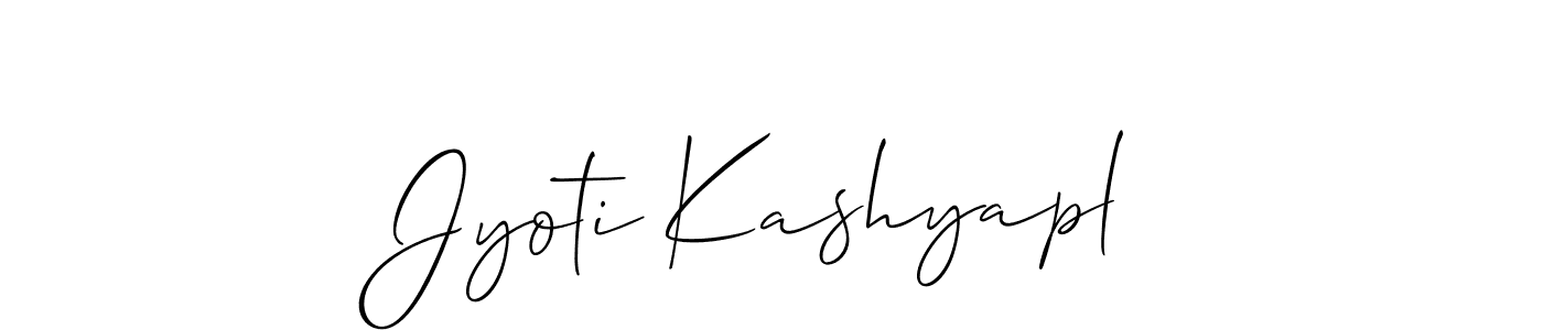 Also You can easily find your signature by using the search form. We will create Jyoti Kashyapl name handwritten signature images for you free of cost using Allison_Script sign style. Jyoti Kashyapl signature style 2 images and pictures png