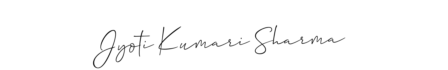 The best way (Allison_Script) to make a short signature is to pick only two or three words in your name. The name Jyoti Kumari Sharma include a total of six letters. For converting this name. Jyoti Kumari Sharma signature style 2 images and pictures png