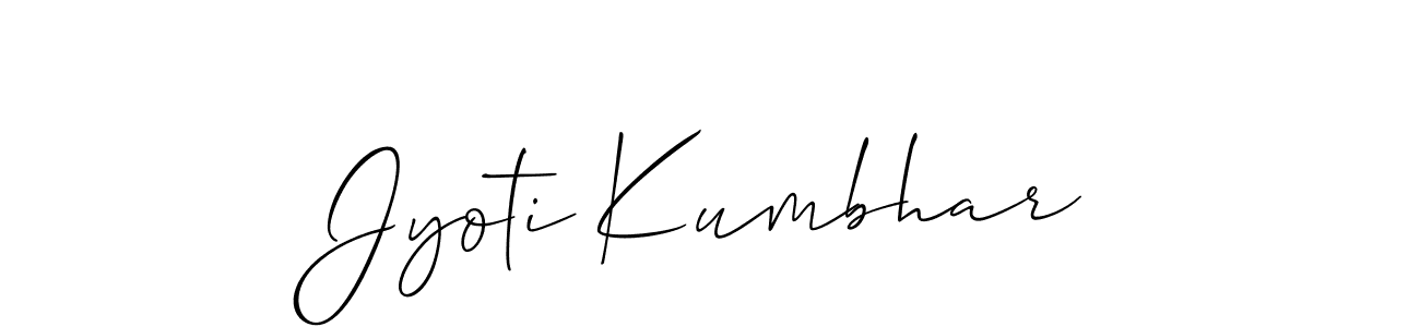 Also we have Jyoti Kumbhar name is the best signature style. Create professional handwritten signature collection using Allison_Script autograph style. Jyoti Kumbhar signature style 2 images and pictures png
