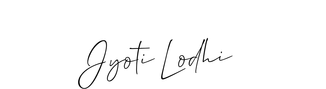 Design your own signature with our free online signature maker. With this signature software, you can create a handwritten (Allison_Script) signature for name Jyoti Lodhi. Jyoti Lodhi signature style 2 images and pictures png