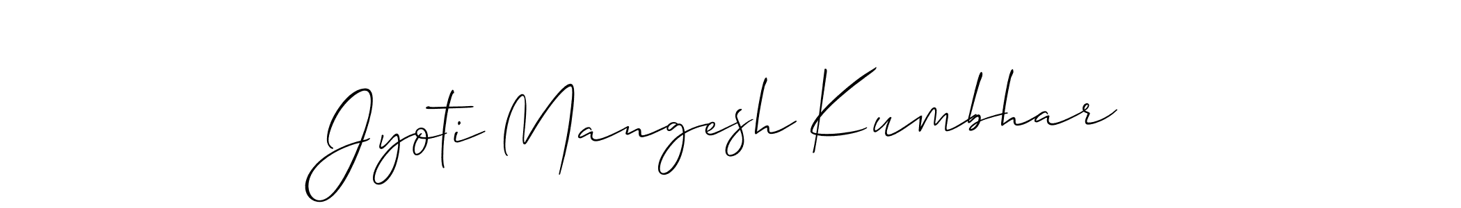 How to Draw Jyoti Mangesh Kumbhar signature style? Allison_Script is a latest design signature styles for name Jyoti Mangesh Kumbhar. Jyoti Mangesh Kumbhar signature style 2 images and pictures png