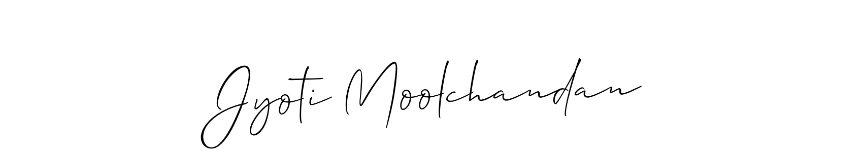 How to make Jyoti Moolchandan signature? Allison_Script is a professional autograph style. Create handwritten signature for Jyoti Moolchandan name. Jyoti Moolchandan signature style 2 images and pictures png