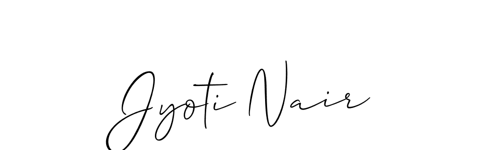 Use a signature maker to create a handwritten signature online. With this signature software, you can design (Allison_Script) your own signature for name Jyoti Nair. Jyoti Nair signature style 2 images and pictures png