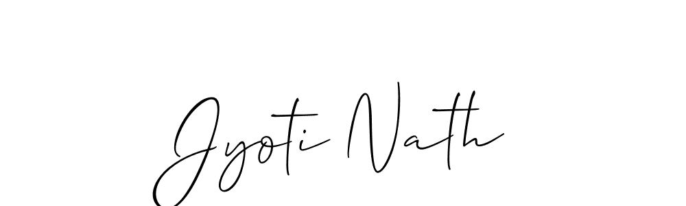 The best way (Allison_Script) to make a short signature is to pick only two or three words in your name. The name Jyoti Nath include a total of six letters. For converting this name. Jyoti Nath signature style 2 images and pictures png