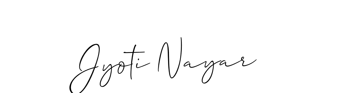 Make a short Jyoti Nayar signature style. Manage your documents anywhere anytime using Allison_Script. Create and add eSignatures, submit forms, share and send files easily. Jyoti Nayar signature style 2 images and pictures png