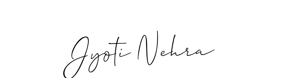 How to make Jyoti Nehra name signature. Use Allison_Script style for creating short signs online. This is the latest handwritten sign. Jyoti Nehra signature style 2 images and pictures png