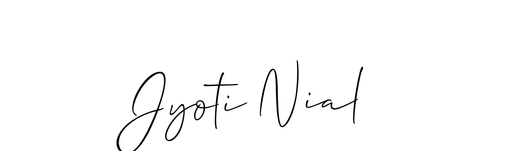 It looks lik you need a new signature style for name Jyoti Nial. Design unique handwritten (Allison_Script) signature with our free signature maker in just a few clicks. Jyoti Nial signature style 2 images and pictures png