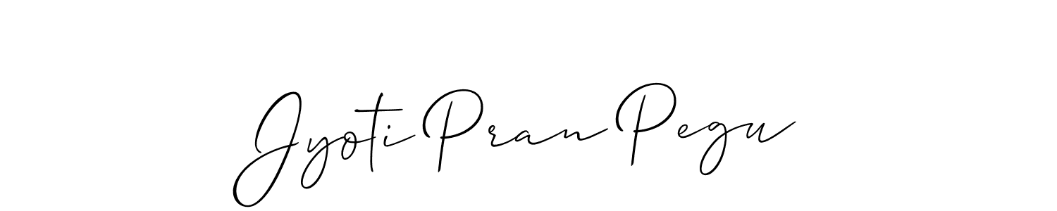 Design your own signature with our free online signature maker. With this signature software, you can create a handwritten (Allison_Script) signature for name Jyoti Pran Pegu. Jyoti Pran Pegu signature style 2 images and pictures png