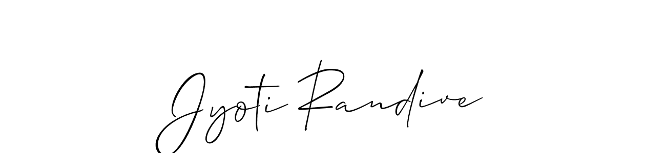 Make a beautiful signature design for name Jyoti Randive. With this signature (Allison_Script) style, you can create a handwritten signature for free. Jyoti Randive signature style 2 images and pictures png