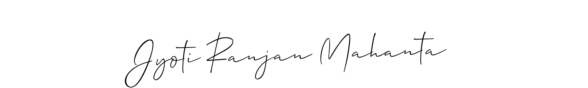 The best way (Allison_Script) to make a short signature is to pick only two or three words in your name. The name Jyoti Ranjan Mahanta include a total of six letters. For converting this name. Jyoti Ranjan Mahanta signature style 2 images and pictures png