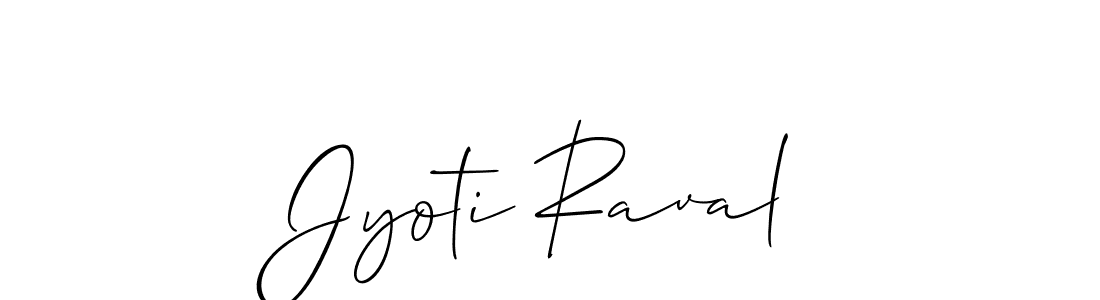 Design your own signature with our free online signature maker. With this signature software, you can create a handwritten (Allison_Script) signature for name Jyoti Raval. Jyoti Raval signature style 2 images and pictures png