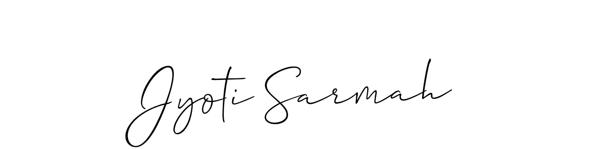 Make a beautiful signature design for name Jyoti Sarmah. With this signature (Allison_Script) style, you can create a handwritten signature for free. Jyoti Sarmah signature style 2 images and pictures png
