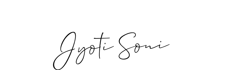 Create a beautiful signature design for name Jyoti Soni. With this signature (Allison_Script) fonts, you can make a handwritten signature for free. Jyoti Soni signature style 2 images and pictures png