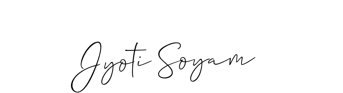 Use a signature maker to create a handwritten signature online. With this signature software, you can design (Allison_Script) your own signature for name Jyoti Soyam. Jyoti Soyam signature style 2 images and pictures png