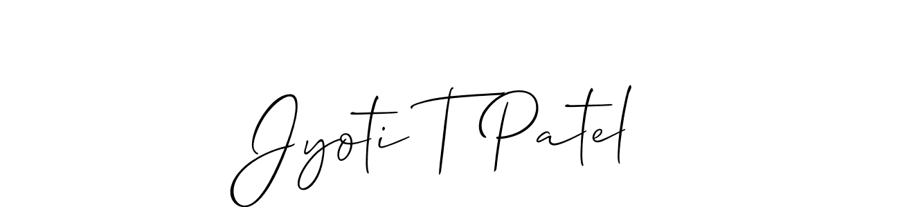 This is the best signature style for the Jyoti T Patel name. Also you like these signature font (Allison_Script). Mix name signature. Jyoti T Patel signature style 2 images and pictures png