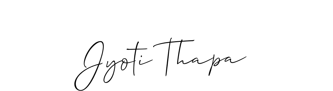 Make a beautiful signature design for name Jyoti Thapa. With this signature (Allison_Script) style, you can create a handwritten signature for free. Jyoti Thapa signature style 2 images and pictures png