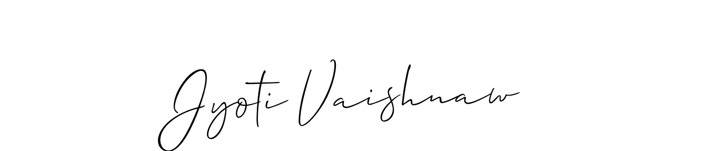 How to make Jyoti Vaishnaw name signature. Use Allison_Script style for creating short signs online. This is the latest handwritten sign. Jyoti Vaishnaw signature style 2 images and pictures png