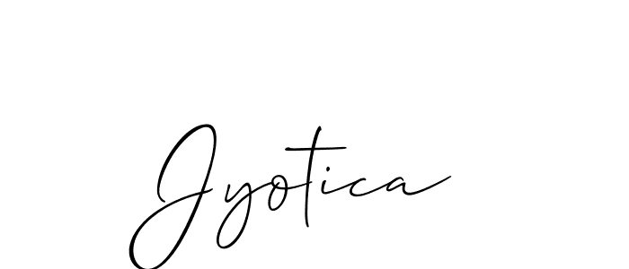 It looks lik you need a new signature style for name Jyotica. Design unique handwritten (Allison_Script) signature with our free signature maker in just a few clicks. Jyotica signature style 2 images and pictures png