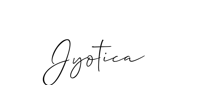 The best way (Allison_Script) to make a short signature is to pick only two or three words in your name. The name Jyotica include a total of six letters. For converting this name. Jyotica signature style 2 images and pictures png