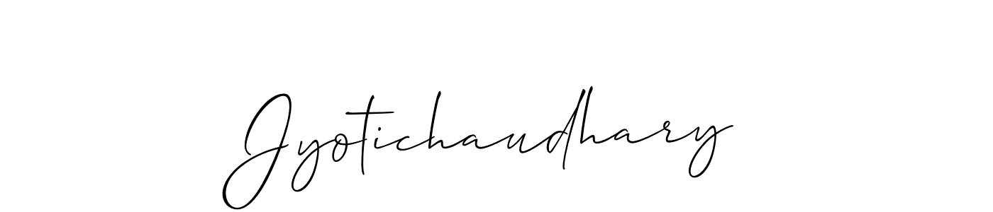 Design your own signature with our free online signature maker. With this signature software, you can create a handwritten (Allison_Script) signature for name Jyotichaudhary. Jyotichaudhary signature style 2 images and pictures png