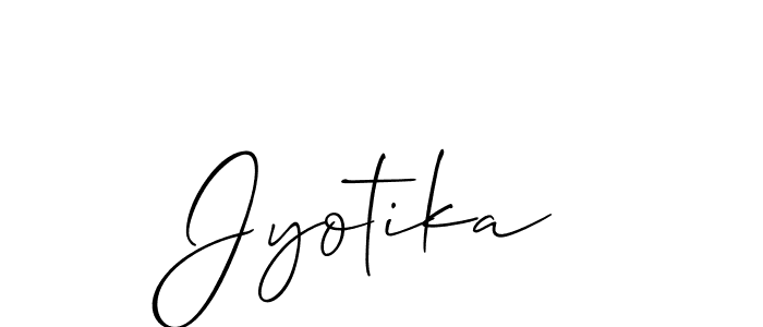 The best way (Allison_Script) to make a short signature is to pick only two or three words in your name. The name Jyotika include a total of six letters. For converting this name. Jyotika signature style 2 images and pictures png