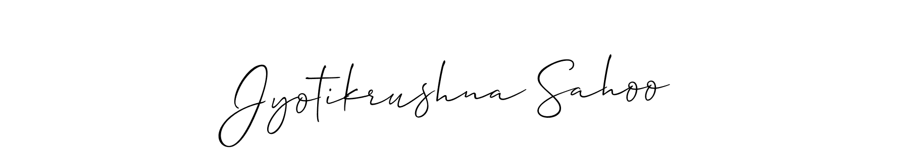 It looks lik you need a new signature style for name Jyotikrushna Sahoo. Design unique handwritten (Allison_Script) signature with our free signature maker in just a few clicks. Jyotikrushna Sahoo signature style 2 images and pictures png