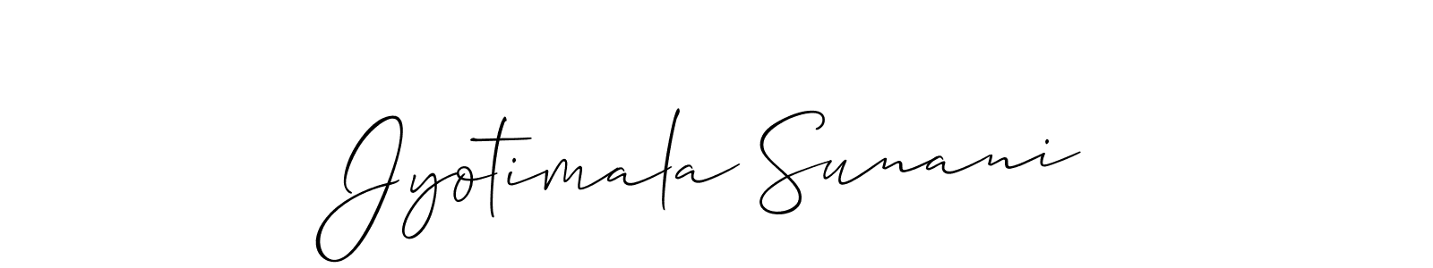 Design your own signature with our free online signature maker. With this signature software, you can create a handwritten (Allison_Script) signature for name Jyotimala Sunani. Jyotimala Sunani signature style 2 images and pictures png
