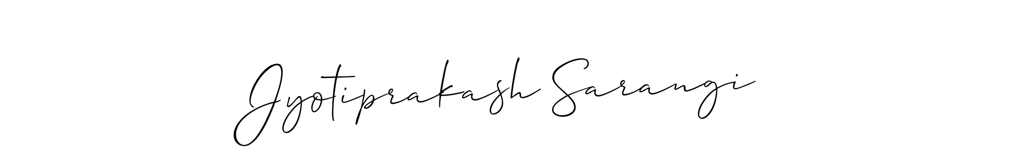 Use a signature maker to create a handwritten signature online. With this signature software, you can design (Allison_Script) your own signature for name Jyotiprakash Sarangi. Jyotiprakash Sarangi signature style 2 images and pictures png
