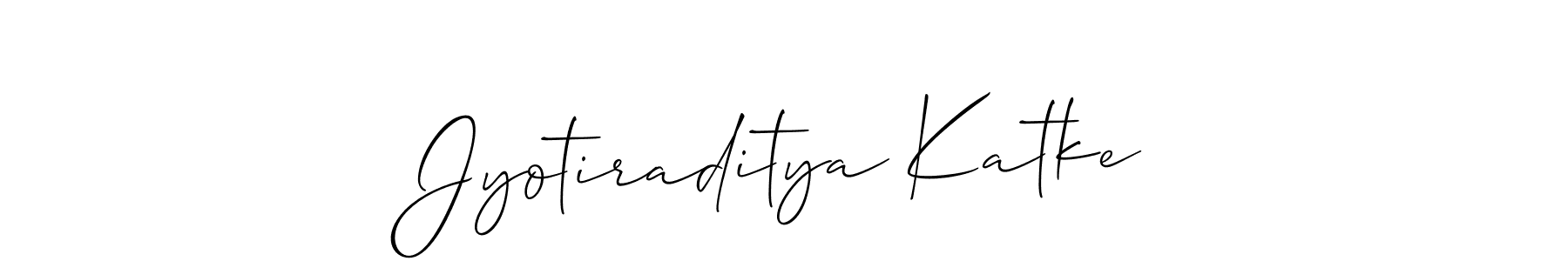 Make a beautiful signature design for name Jyotiraditya Katke. With this signature (Allison_Script) style, you can create a handwritten signature for free. Jyotiraditya Katke signature style 2 images and pictures png