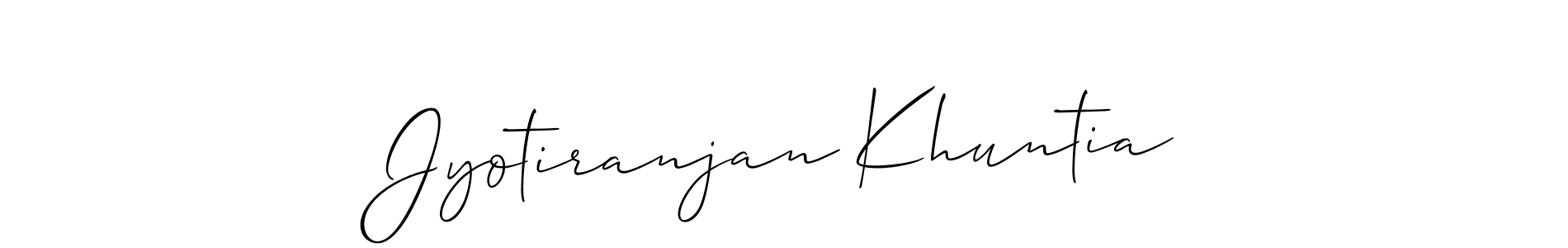 if you are searching for the best signature style for your name Jyotiranjan Khuntia. so please give up your signature search. here we have designed multiple signature styles  using Allison_Script. Jyotiranjan Khuntia signature style 2 images and pictures png